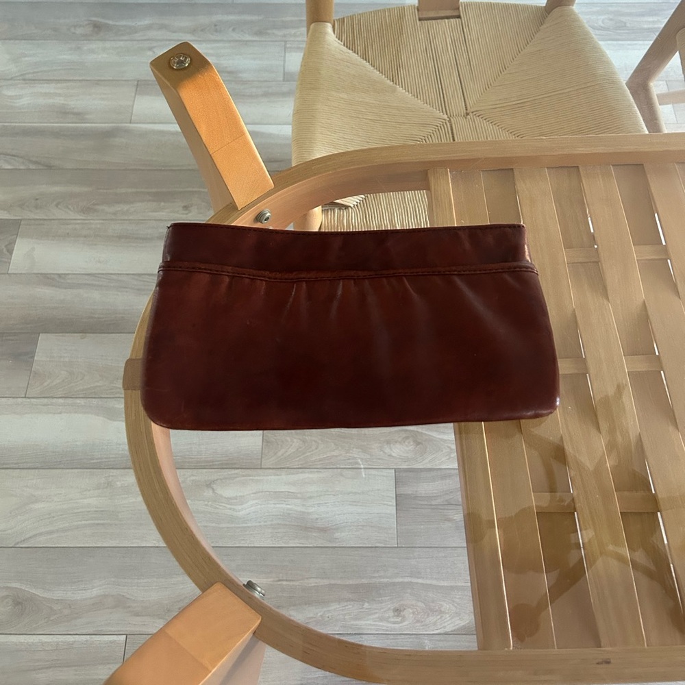 Classic Brown Leather Clutch Handbag